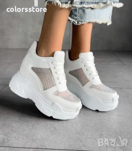 Кецове на платформа - бели - PA80