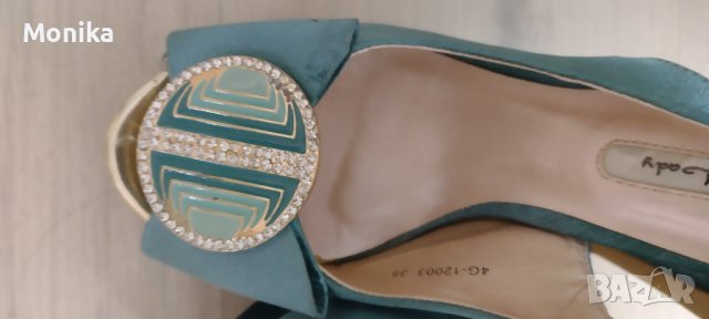 Дамски официални обувки в тюркоазен цвят , снимка 3 - Дамски обувки на ток - 44358093