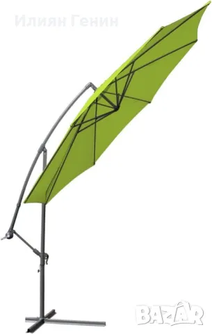 Висящ чадър Ø 350 см, градински чадър, дръжка, включително стойка, снимка 4 - Градински мебели, декорация  - 50342676