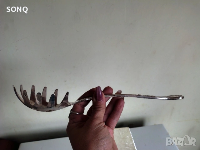 Страхотен Посребрен Комплект За Сервиране На Спагети,Лазаня, снимка 4 - Прибори за хранене, готвене и сервиране - 53395613