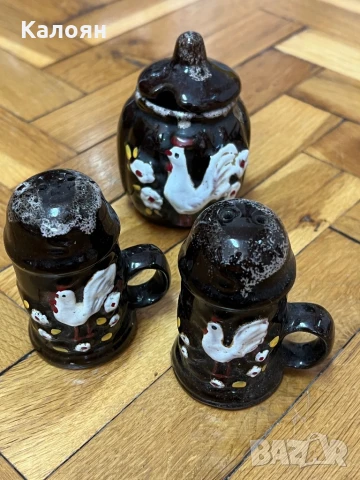 Керамични винтидж солничка пиперничка и захарничка от ГДР, снимка 9 - Декорация за дома - 50614394