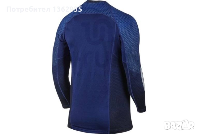 НОВА синя фланела блуза горнище екип NIKE PRO HYPERWARM размер L САЩ, снимка 2 - Спортни дрехи, екипи - 52919882