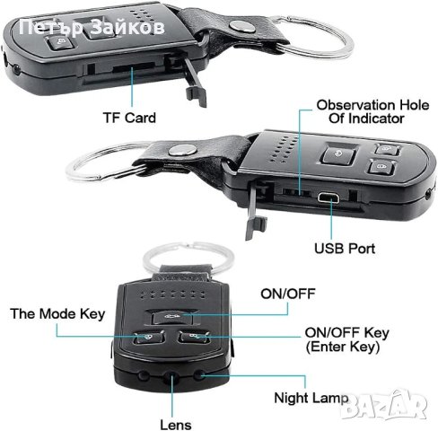 Мини скрита шпионска камера Ключ за кола, снимка 5 - Други - 41879676