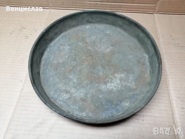 Стара Кована Медна Тава За Баница. , снимка 2 - Антикварни и старинни предмети - 35838852