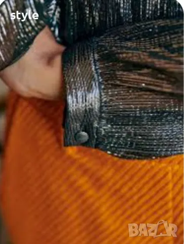 Sezane     Abelia Blouse Metallic Silver , снимка 3 - Ризи - 50434959