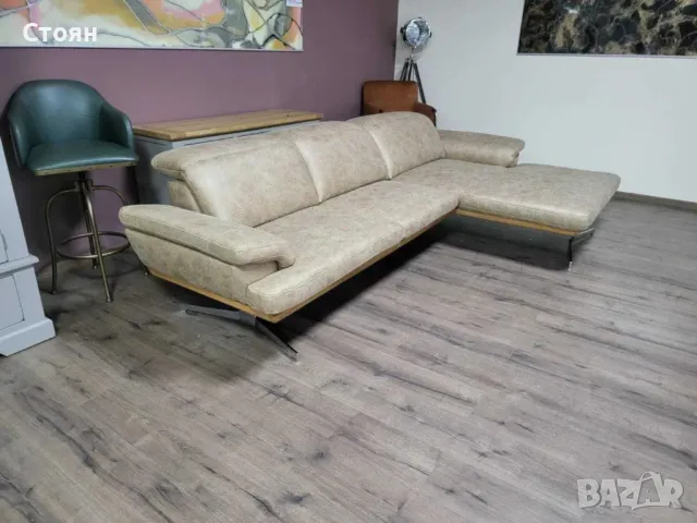 Бежов ъглов диван от плат "Bolsano", снимка 10 - Дивани и мека мебел - 48306511