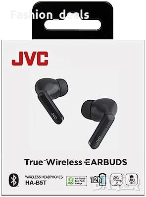 Нови безжични слушалки 12 часа батерия черни JVC HA-B5T True Wireless Bluetooth , снимка 2 - Bluetooth слушалки - 41949017