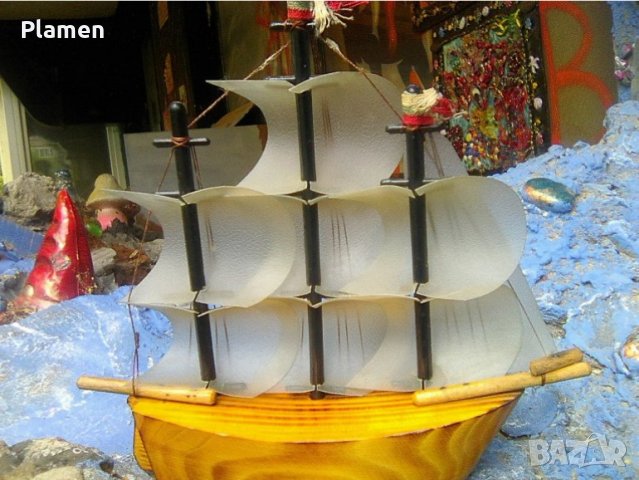 Стар български сувенир платноходен кораб - Бургас, снимка 2 - Други ценни предмети - 40482400