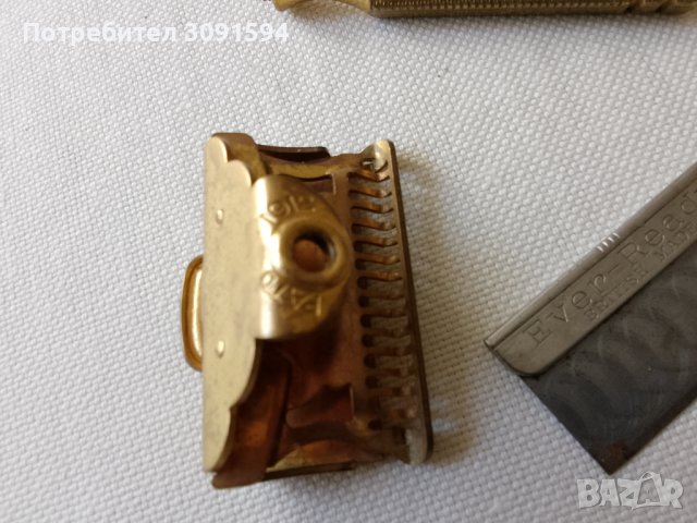 1912г  БЕЗОПАСНА САМОБРЪСНАЧКА С ЕДНО ОСТРИЕ И ДРЪЖКА В СТИЛ АРТ ДЕКО, снимка 5 - Други ценни предмети - 41611113