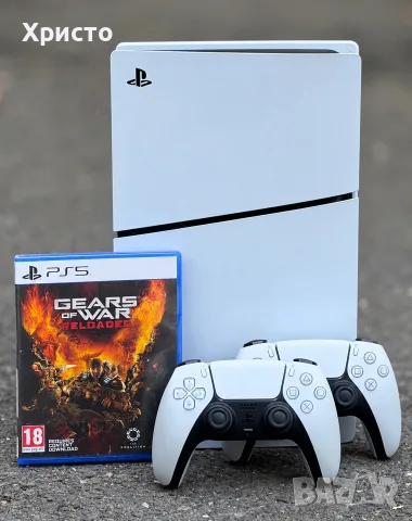 Конзола Sony PlayStation 5 Slim Disc Edition CFI-2116, 1TB SSD + 2 DualSense + Gears of War Reloaded