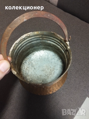 МАЛКО БАКЪРЕНО МЕНЧЕ 1 ЛИТЪР /виж описанието/, снимка 4 - Антикварни и старинни предмети - 52926715