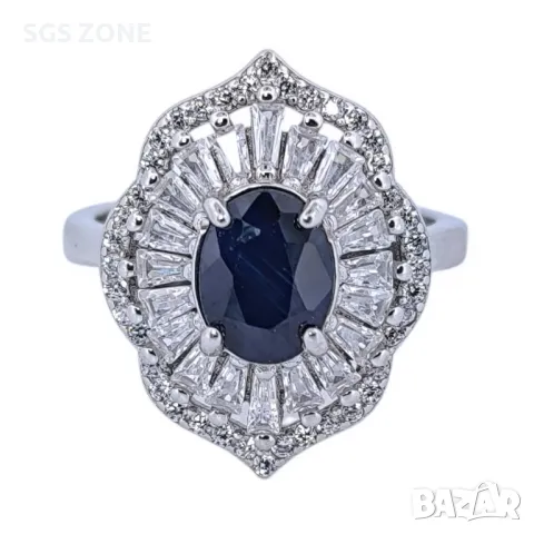 Сребърен Комплект със Сапфири, снимка 8 - Бижутерийни комплекти - 49811669