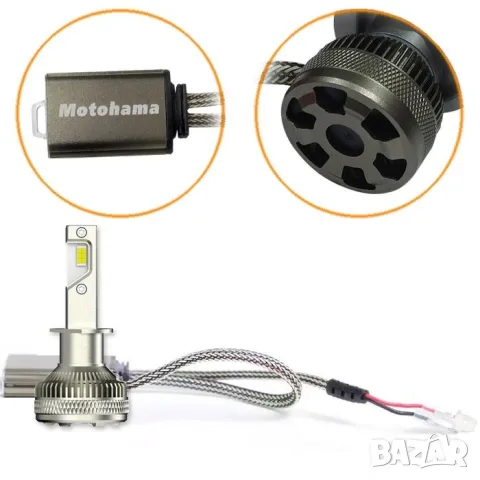 LED крушки Motohama X16 H1 120W 6000K 12V комплект 2 броя, снимка 3 - Аксесоари и консумативи - 55864740