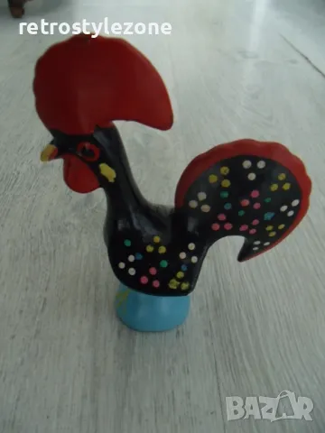 № 7972 стара керамична фигура - петел  - размер 13 / 10 / 5 см , снимка 4 - Други ценни предмети - 49732817