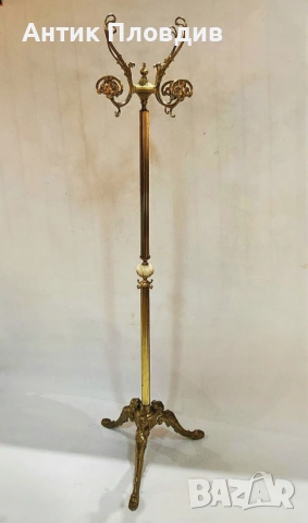 Луксозна стояща закачалка от месинг и оникс, снимка 5 - Закачалки - 53440494