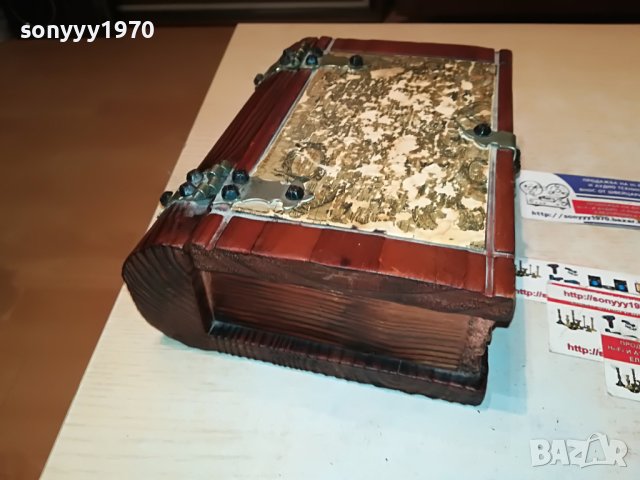 КУТИЯ КНИГА С МЕТАЛЕН ОБКОВ-ВНОС ФРАНЦИЯ 3004231032, снимка 2 - Антикварни и старинни предмети - 40533957