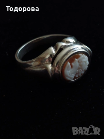 Масивен поръчков сребърен пръстен с камея, снимка 9 - Пръстени - 53863612