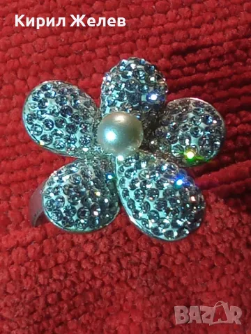 ПРЕЛЕСТЕН СРЕБЪРЕН ПРЪСТЕН ЦВЕТЕ СРЕБРО 925 с БЯЛА ПОЗЛАТА НАТУРАЛНА БЯЛА ПЕРЛА и ЦИРКОНИ 49223, снимка 11 - Пръстени - 49246467