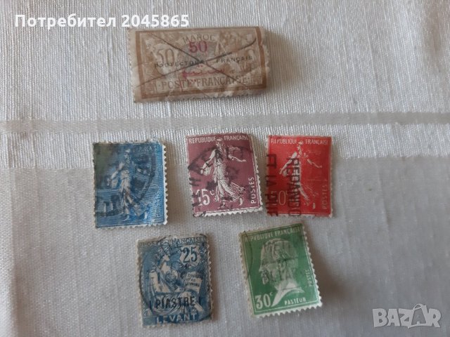 Продавам стари френски пощ. марки, снимка 1 - Филателия - 35841550