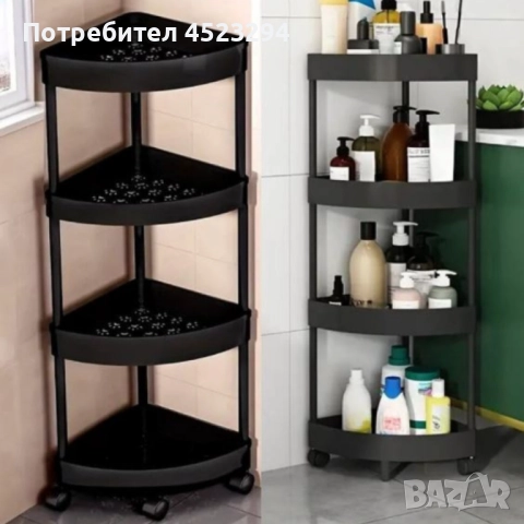 Модел: Corner Storage Rack; Височина: 84см; Материал: висококачествена пластмаса + метални тръби; Ко