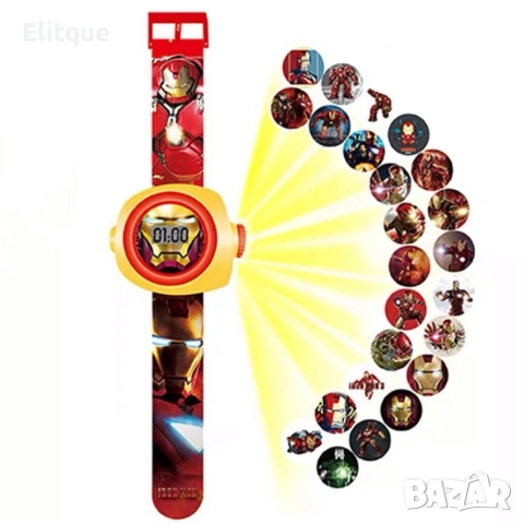 Детски часовник с вграден проектор. Проектират се над 20 картинки.  1 година гаранция., снимка 3 - Други - 52799729