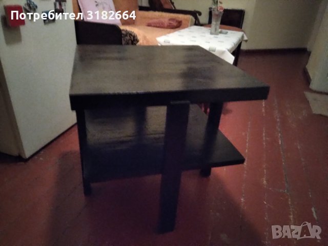 Стабилна дървена маса 60×60×60 см., снимка 4 - Маси - 41447980