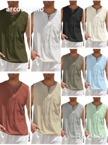 Мъжка модна лятна риза без ръкави, 10цвята