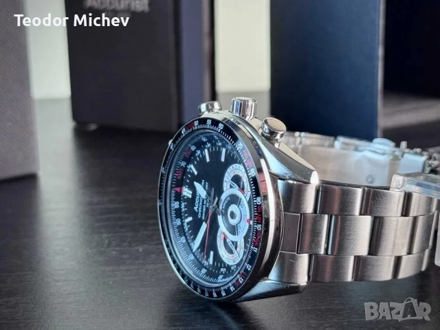 Мъжки часовник Accurist MB898 – Хронограф, Стоманен, Черен циферблат, снимка 3 - Мъжки - 51531240