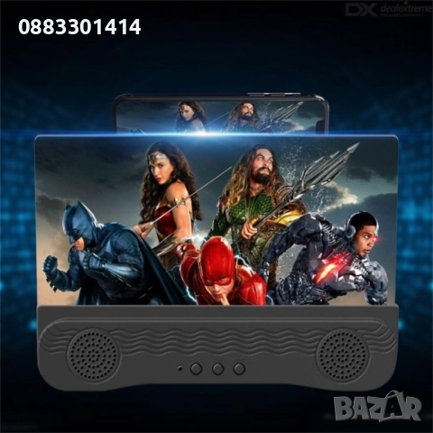 Сгъваем увеличителен екран за телефони 12" с безжична колона K8, снимка 4 - Стъкла за телефони - 52358194