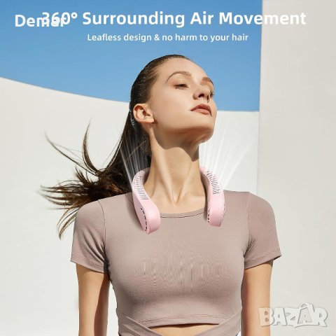 Преносим вентилатор за врата, акумулаторен с LED дисплей, 3000 mAh, снимка 3 - Друга електроника - 41798443