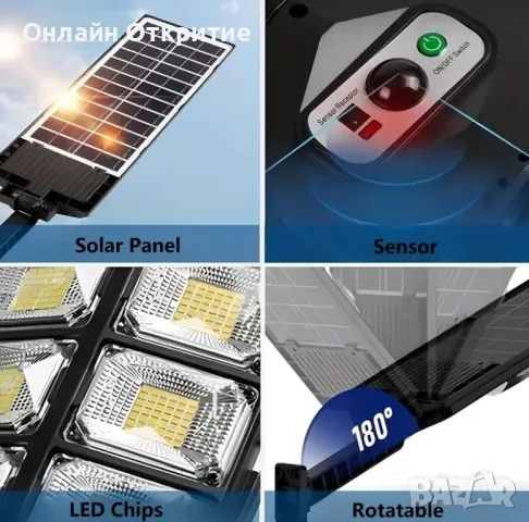 1 бр. Оригинала външна Соларна улична Лампа, снимка 4 - Соларни лампи - 50052878