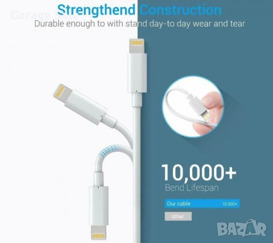 USB кабел за iPhone 6, 6S, 7, 8, 8 Plus, 11, 11 Pro, и др., снимка 4 - USB кабели - 39551740