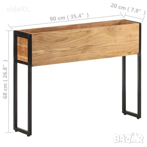 vidaXL Плантер, 90x20x68 см, акациево дърво масив, снимка 4 - Саксии и кашпи - 56146680
