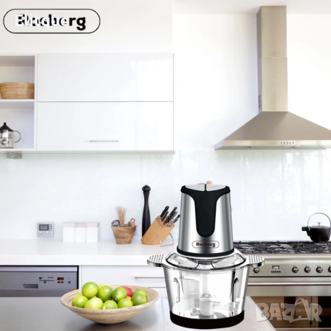 Чопър Rosberg, 500W, 3 л., 2 скорости, стъклена купа, Черен/ Сребрист, 2 ГОДИНИ ГАРАНЦИЯ, снимка 7 - Други - 52897864