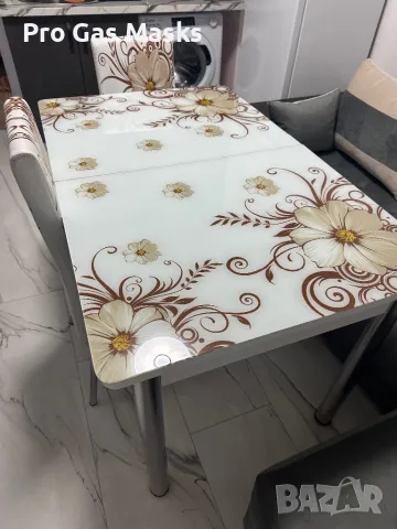 Разтегателна Маса Трапезна Със Стъкло 130(170) / 80 Голяма само за 250 лв. За кухня . Чисто нова Ока