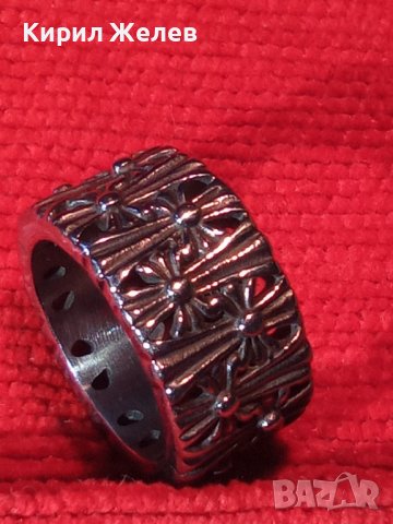 СТОМАНЕН ОКСИДИРАН МОДЕН МАСИВЕН ПРЪСТЕН ХАЛКА НЕРЪЖДАЕМ НОВ МОДЕН 25005, снимка 4 - Пръстени - 34479537