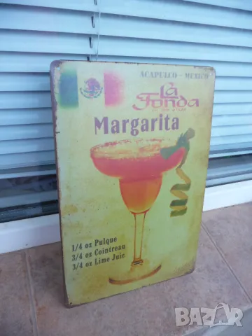 Метална табела коктейл Маргарита лимон класика Мексико Акапулко алкохол бар барман, снимка 2 - Рекламни табели - 49938726