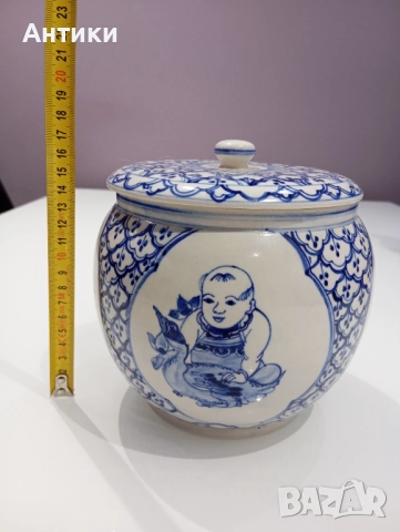 Китайски порцеланов стар буркан , снимка 2 - Други ценни предмети - 52527452