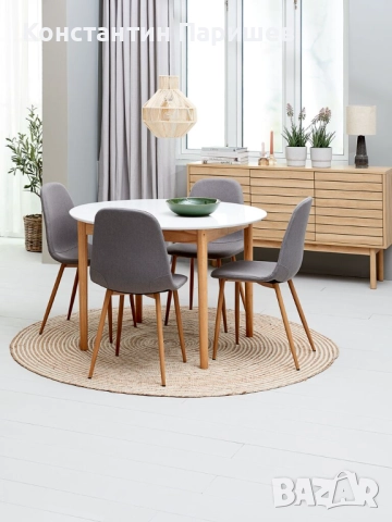 Чисто нова трапезна бяла маса Ø105, снимка 2 - Маси - 52163650