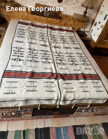 Тъкан килим(кувертюра) 100 % козя вълна. , снимка 8 - Антикварни и старинни предмети - 51246576
