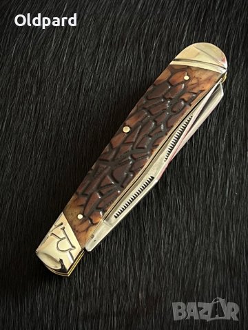 Trappper Brown Bone. Сгъваем ловен нож с две полирани остриета. (RR2057), снимка 5 - Ножове - 40563606