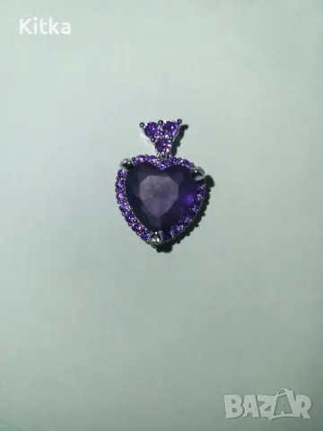 Колие с висулка красиво лилаво сърце, снимка 7 - Колиета, медальони, синджири - 40937705