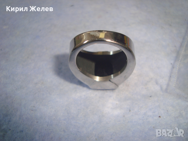 СРЕБРИСТ ОРНАМЕНТИРАН ОКСИДИРАНА БЛАГОРОДНА НЕРЪЖДАЕМА СТОМАНА ПРЪСТЕН с ФАСЕТИРАН ЧЕРЕН ОНИКС 6328, снимка 9 - Пръстени - 36379732