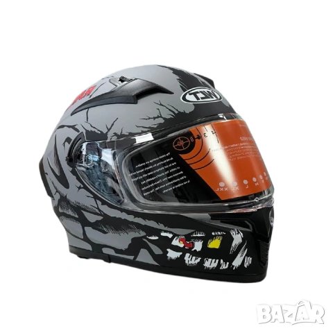 Мото каска с вградени очила, снимка 7 - Аксесоари и консумативи - 53299191