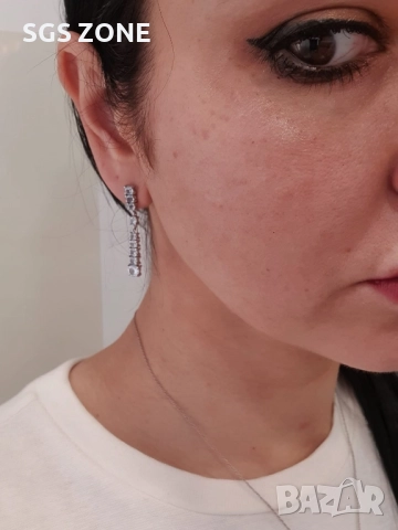 сребърни обеци с топаз или гранат, снимка 4 - Обеци - 52275943