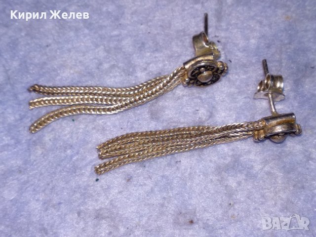 СТИЛНО РЕТРО ОРНАМЕНТИРАНИ АР НУВО СРЕБЪРНИ ОБЕЦИ СРЕБРО 925 МАЙСТОРСКА БИЖУТЕРСКА ИЗРАБОТКА 30782, снимка 17 - Обеци - 40552650