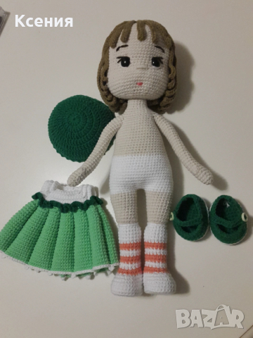 Плетена играчка Кукла Белла, Ръчно изработена, Перфектен подарък, снимка 3 - Плюшени играчки - 48936121