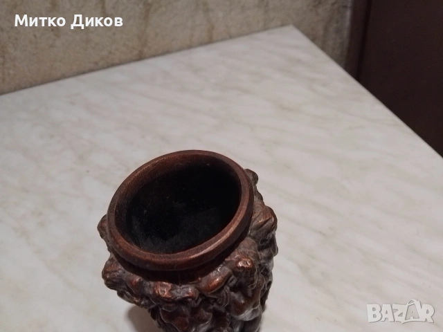 Art Nouveau Design Nympes ваза винтидж от патинирана теракота Н-230х80мм и ги 50х 55, снимка 3 - Вази - 53513386