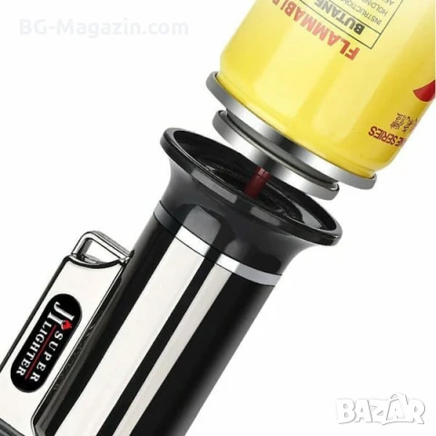 Мини газова горелка с пиезо запалване за запояване барбекю наргиле сладкарска въглени пури мощна, снимка 4 - Поялници и запояване - 51049990