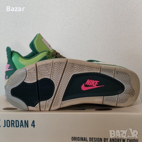Nike Air Jordan 4 Green Snorlax Нови Оригинални Обувки Размер 38 Номер Маратонки Кецове, снимка 5 - Маратонки - 44221282